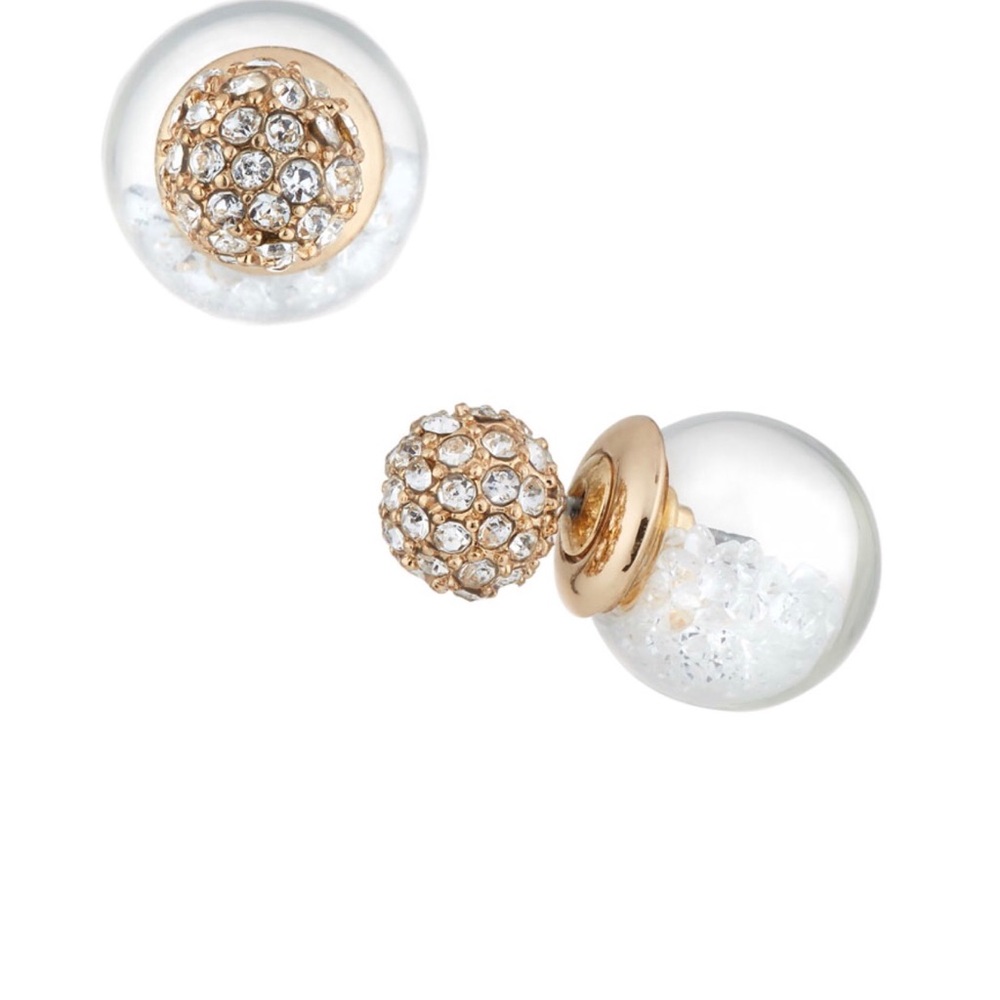 NM Clear Globe Shaker Stud Earrings